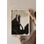WallXpert uramljena slika 115202, The Swan Hilme af Klint, beli i crni labud na crno-beloj pozadini, 50 x 70 cm, beli ram