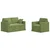 Set sofe 2 pcs Svijetlo zelena 138 x 78 x 80 cm Baršun