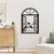 WallXpert metalni zidni ukras DCV-1023-MT, otvoren prozor sa pticama na grani, 50 x 35 cm, crni