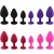 Silikonski analni butt plug sa kristalom - set (S,M,L veličina) CRVENI