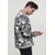 Vintage Camo Cotton Bomber Jacket Snow Camo