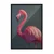 WallXpert uramljena slika 115228, ružičasti flamingo na tamnozelenoj pozadini, 30 x 40 cm, crni ram
