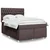 Vidaxl Box spring postelja z vzmetnico temno rjav 140x190 cm blago