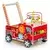 ECO TOYS Edukativna drvena guralica sa kockama Vatrogasac, Crvena