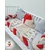 Bubamara037 Set za krevetac sa ogradicom od pletenica, 120x60cm, Sivo-crveni