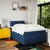 Vidaxl Box spring postelja z vzmetnico moder 120x200 cm blago