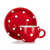 Skodelica + krožnik 100ml pikice Češka keramika