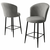 HANAH HOME Set 2 barske stolice Alte Grey Black