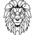 Wallity Zidna dekoracija Lion, 40x50 cm, 1.5 mm, Crna