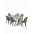 Hanah Home Trpezarijski set, 7 komada, Sivi