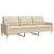 4-dijelni set sofa s tabureom i jastucima krem tkanina