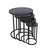 Hanah Home Milas 4 set stolića (umetnuti), crna/dimljena (4 kom)