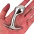 SuperLove Metal Prostate Plug Silver-Clear Gem Small