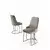 HANAH HOME Set stolica (6 delova) Puva Cappuccino Chrome