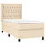 Vidaxl Box spring postelja z vzmetnico krem 90x200 cm blago