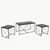 Hanah Home Defne Set Klub stolova, 3 komada, Antracit