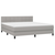 vidaXL Box spring postelja z vzmetnico LED sv. siva 160x200 cm blago