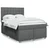 Vidaxl Box spring postelja z vzmetnico temno siva 140x200 cm blago