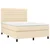Vidaxl Box spring postelja z vzmetnico LED krem 140x190 cm blago