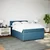 Vidaxl Box spring postelja z vzmetnico modra 140x200 cm žamet