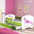 Drveni dječji krevet 140×70 s bočnom stranicom i dodatnom ladicom na izvlačenje - zeleni - 09