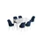 Hanah Home Set Trpezarijski sto i 6 stolica Han, Plavo-beli