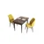 Hanah Home trpezarijski set Arp, sto i 2 stolice, ploča u dekoru drveta Baroque, senf žuta tkanina Babyface
