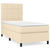 vidaXL Box spring postelja z vzmetnico krem 90x200 cm blago