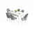 Hanah Home Set Trpezarijski sto i 6 stolica Roz, Zeleno-beli