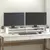 Stalak za monitor bijeli 100x27x15 cm od masivne borovine