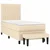 Vidaxl Box spring postelja z vzmetnico krem 100x200 cm blago