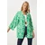 Happiness Istanbul Womens Green Ecru Patterned Viscose Kimono