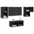 TV zidni ormari Zidne 4 pcs Crni hrast Konstruirano drvo