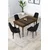 Hanah Home trpezarijski set Lia, sto na razvlačenje i 4 stolice, ploča u dekoru drveta Baroque, crna tkanina Babyface