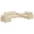 Sofa 3 pcs Krema 220 x 80 x 84 cm Platnasta tkanina