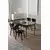 HANAH HOME Rasklopivi trpezarijski sto i stolice (5 delova) Exve Black Marble Black