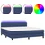 Krevet box spring s madracem LED plavi 180x200 cm od tkanine