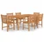 Vrtni blagovaonski set od 7 dijelova 200 x 100 cm masivno tikovino drvo