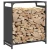 Vidaxl Stojalo za drva črno 60x28x65 cm hladno valjano jeklo