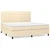 Vidaxl Box spring postelja z vzmetnico krem 200x200 cm blago