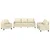 3-dijelni set sofa s jastucima krem od umjetne kože