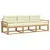 Set vanjskih sofa s jastukom 3 pcs Bijela i krem Poliester