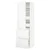 METOD / MAXIMERA Vis.el. s polic/4fiok/vrat/2front, bela/Voxtorp matirano bela, 60x60x200 cm