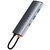 BASEUS Metal Gleam HUB adapter USB-C - 2x USB, HDMI, TF, siva