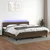 Vidaxl Box spring postelja z vzmetnico LED temno rjava 200x200cm blago