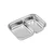 Rectangular compartmentalized food storage container, stainless steel,