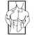 Wallity Zidna dekoracija Muscular Man, 36 x 50 cm, Crna