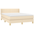 vidaXL Box spring postelja z vzmetnico krem 140x200 cm blago