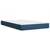 Vidaxl Box spring postelja z vzmetnico moder 120x200 cm blago