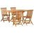 Vrtni set za objed 5 pcs Smeđa Čvrsto teak drvo